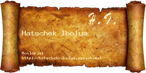 Hatschek Ibolya névjegykártya