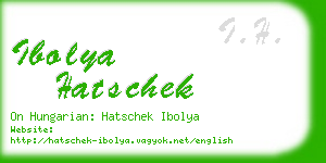 ibolya hatschek business card